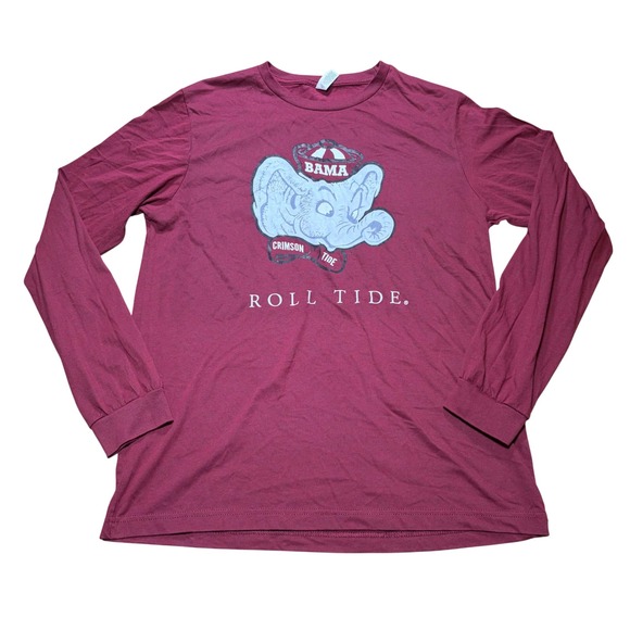 Bella + Canvas Other - Alabama Crimson Tide Roll Tide Long Sleeve Graphic Tee Maroon Large Big Al